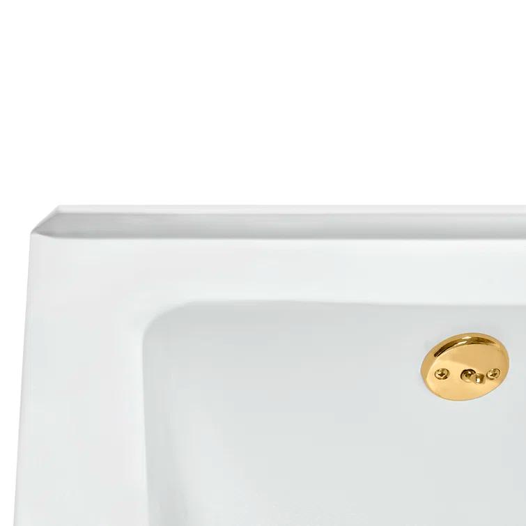 Streamline Bath Streamline 60 in. x 32 in. Acrylic Left-Hand Drain Alcove Bathtub in Glossy White With External Drain NAL-5560-BGL