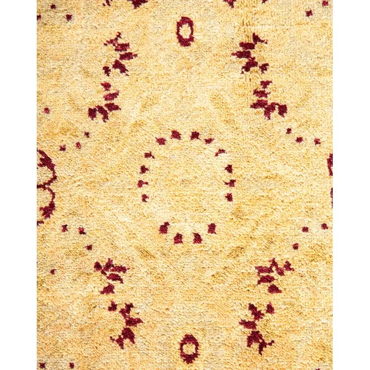 Handmade Red and Beige Wool 8' x 10' Area Rug