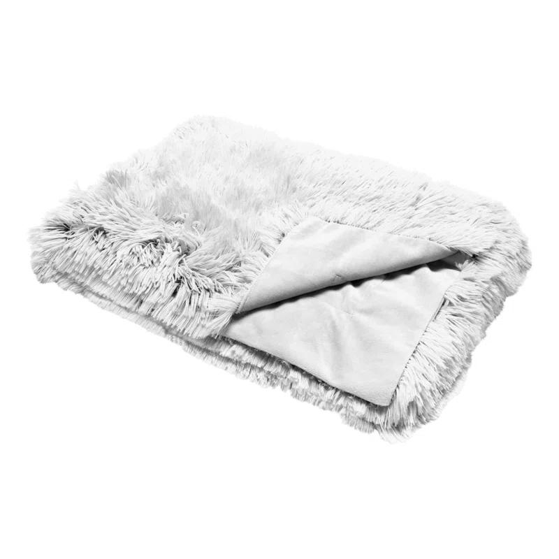 FurHaven Long Fur & Velvet Waterproof Blanket - Mist Gray, Large