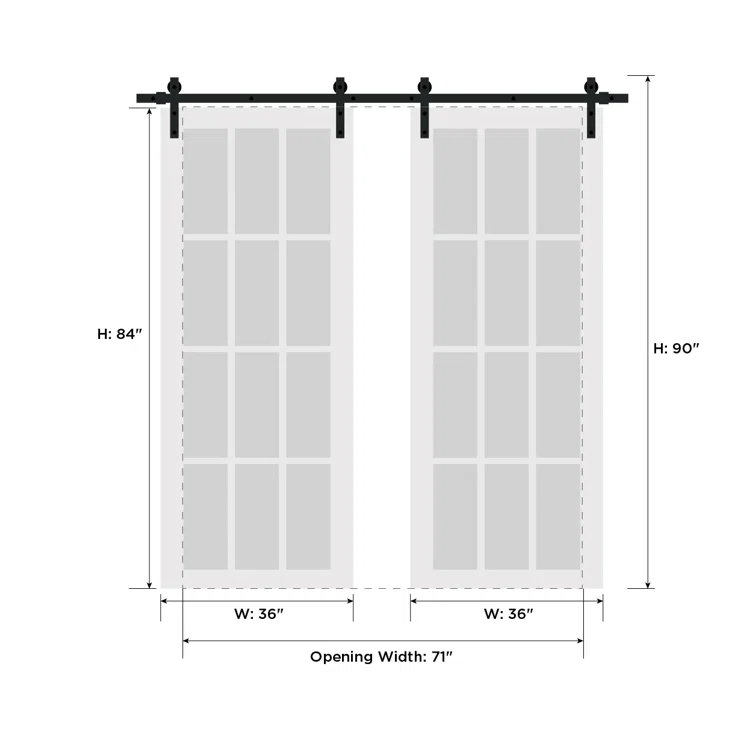 SARTODOORS 2113 Solid + Manufactured Wood Paneled French Doors