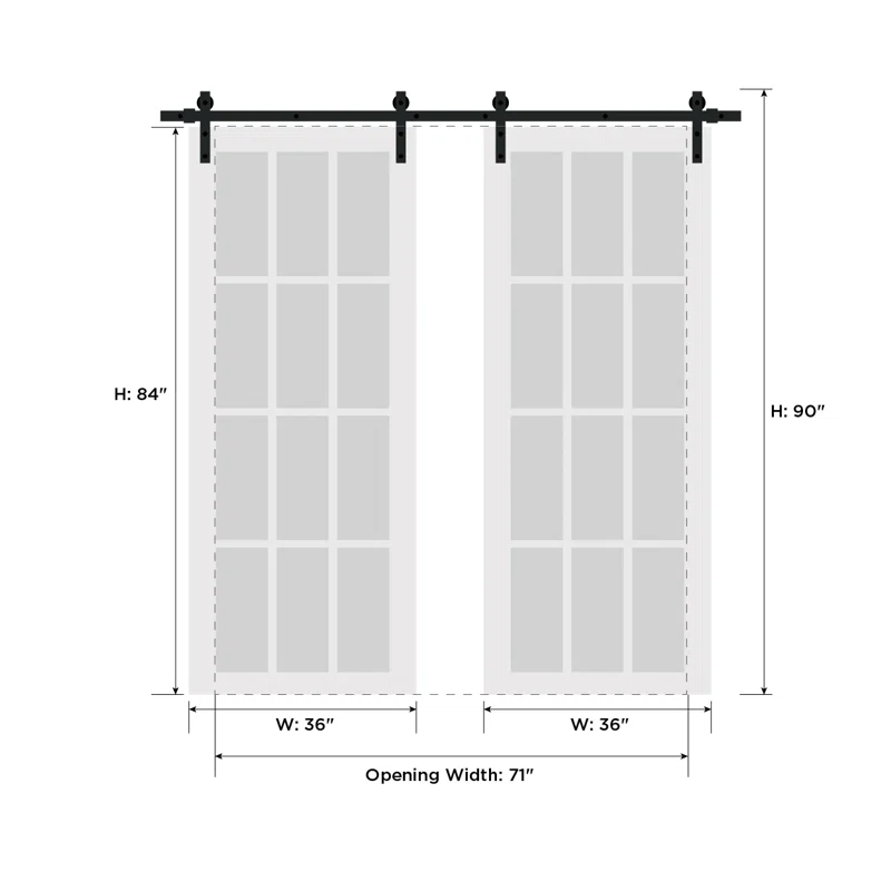 SARTODOORS 2113 Solid + Manufactured Wood Paneled French Doors