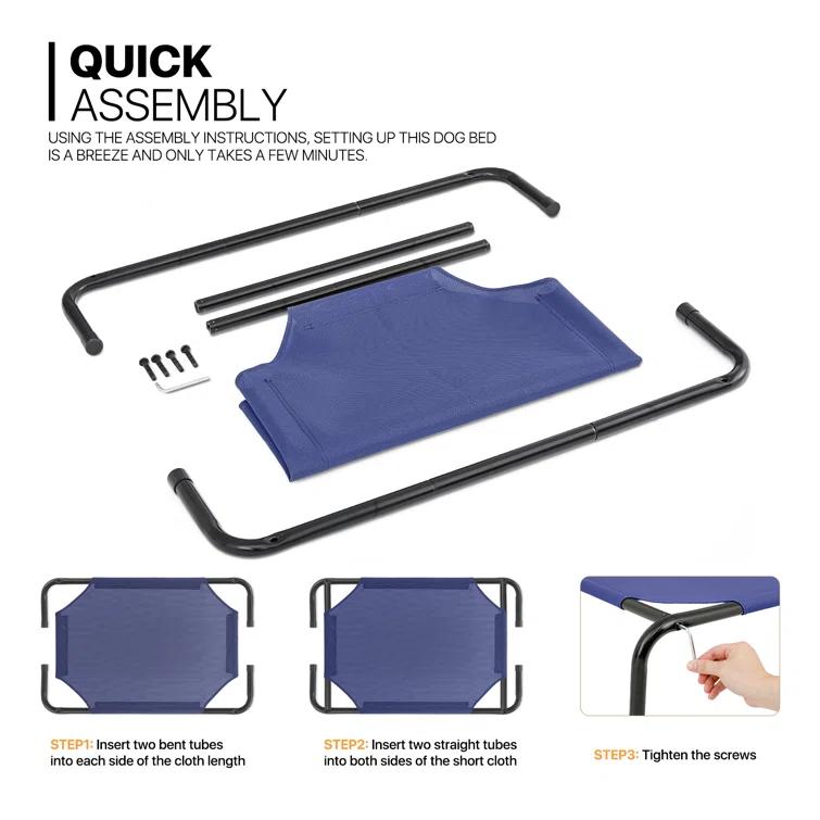 Tucker Murphy Pet™ Cooling Elevated Dog Bed, Portable Raised Pet Cot with Breathable Fabric and Alloy Steel Frame