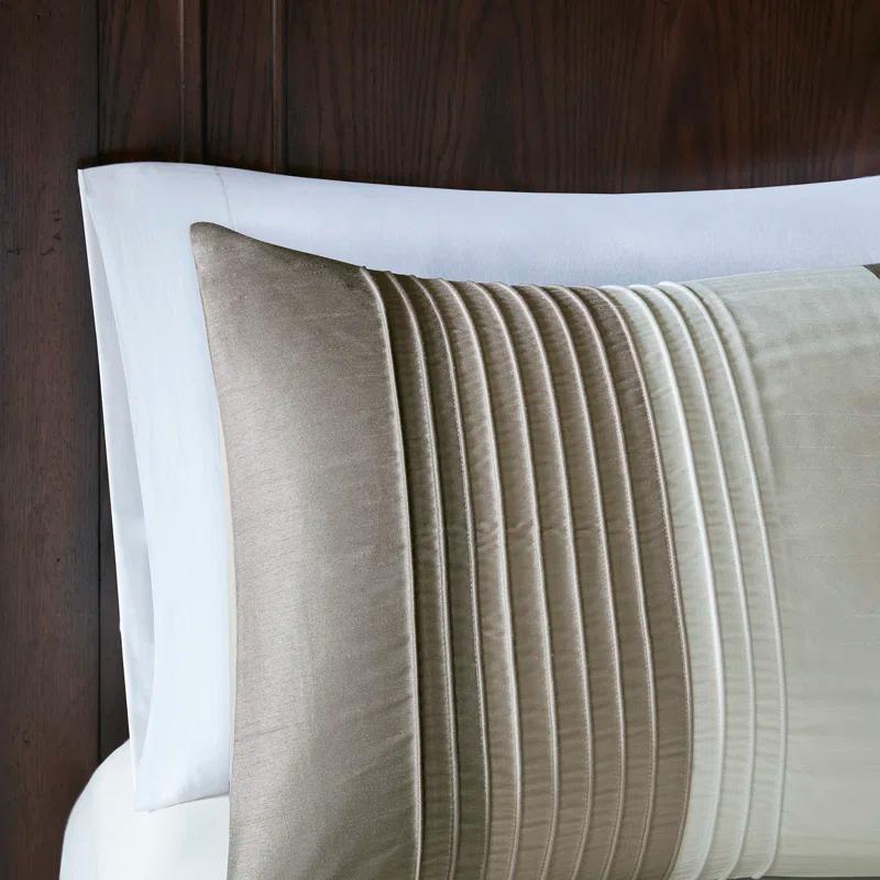 Madison Park Amherst 7 Piece Striped and Pleated Comforter Set