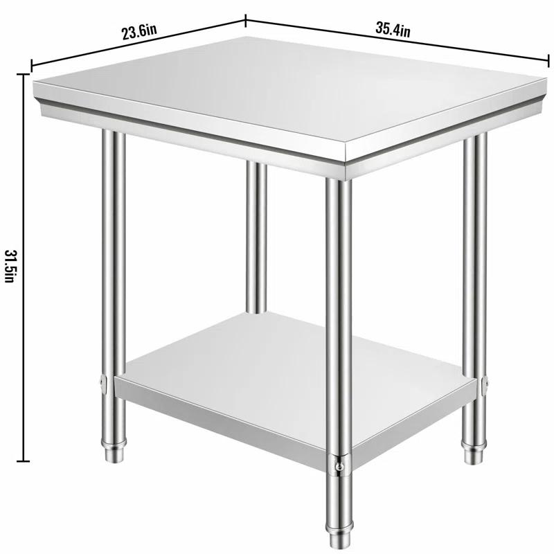 VEVOR VEVOR Stainless Steel 24'' W x 31.5'' H Adjustable Work Table