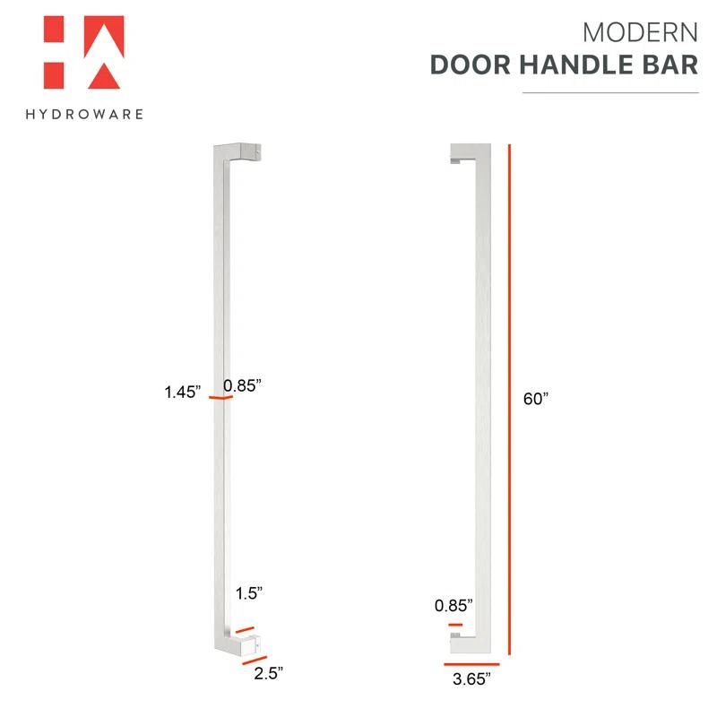 Satin Push/Pull Door Handle - Modern Contemporary Long Stainless Steel Push Pull Door Handle for Home Entrance Glass Shower Wooden Barn & Office Store Shop Doors