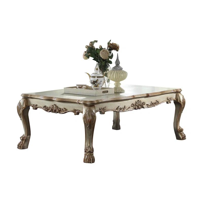 Bloomsbury Market Gold Patina And Bone Coffee Table With Claw Leg