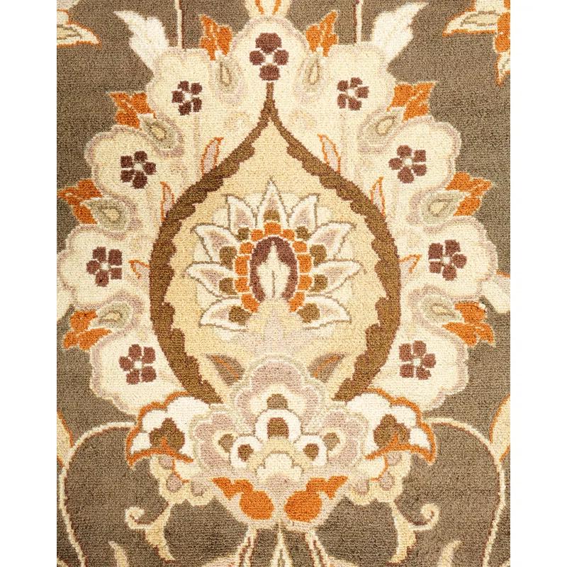 The Twillery Co.® Hand Knotted Wool Traditional Hayner Brown Area Rug 12' 1" x 15' 5"