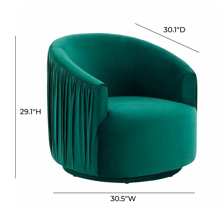 TOV Furniture Velvet Swivel Barrel Chair