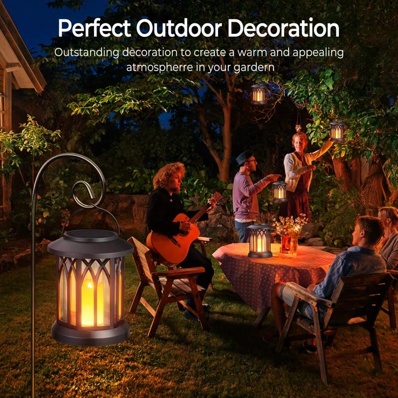 KOOPER Solar Lantern Outdoor Lights, Upgraded Flickering Candle Solar Lanterns Lights Outdoor Waterproof, Hanging Outdoor Solar Lanterns Lights, Solar Powered Lanterns For Yard Garden Decor (Set of 2)
