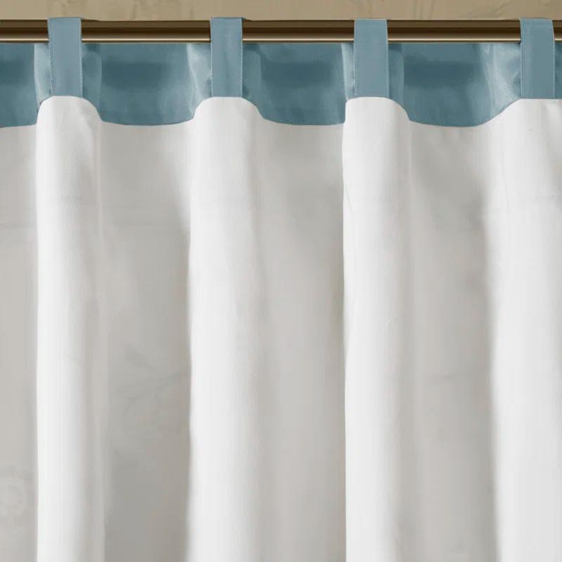 Madison Park Serene Floral Embroidered 50'' W Single Window Valance