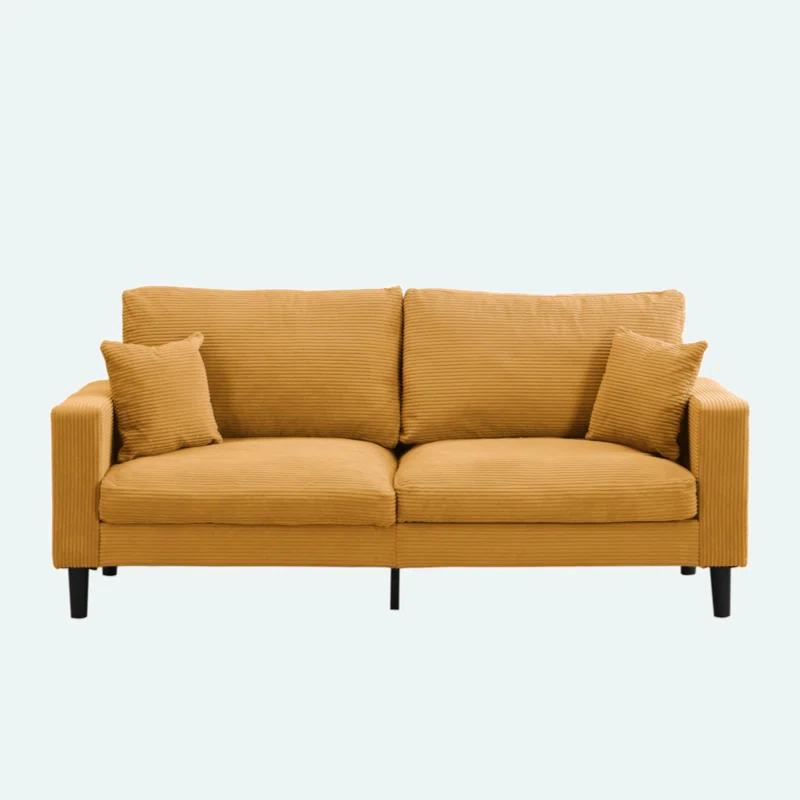 74" High Resilience Three Seater Sofa, Wooden Frame 3 Seat Sofa, Comfy ,   Modern Upholstered Sofa, Living Room Bedroom Apartment