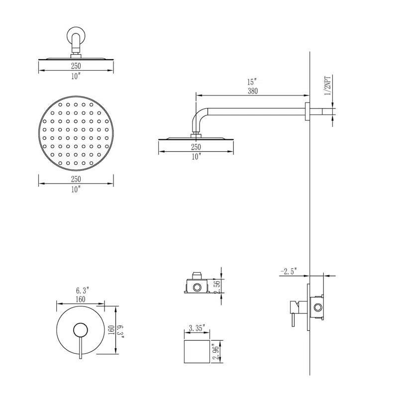 CENSTEEL All-In-One Kit with Rough in-Valve CLYHSY01