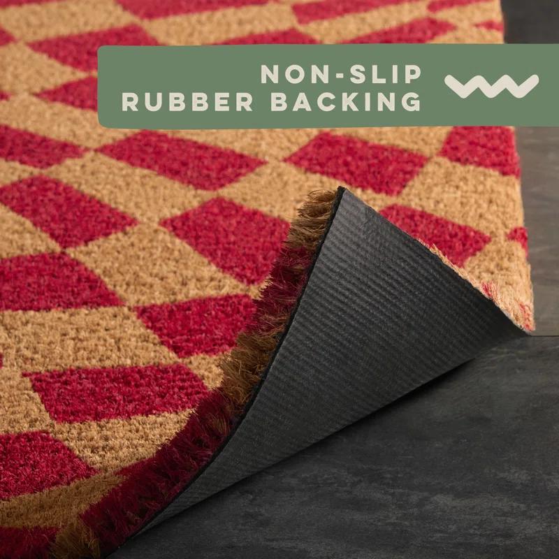 Town & Country Living TOWN & COUNTRY LIVING Emmett Groovy Checkerboard Non-Slip Indoor Outdoor Door Mat