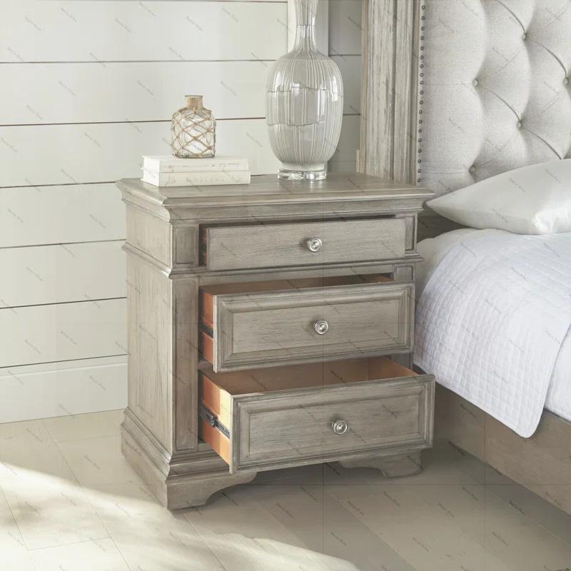 One Allium Way® Highland Park - Nightstand With USB - Waxed Driftwood