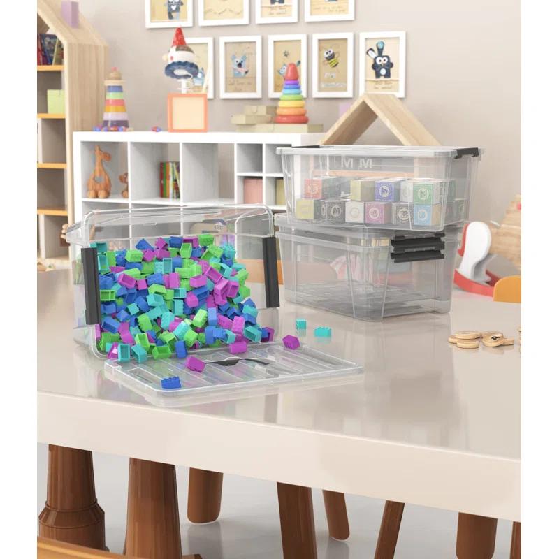 Rebrilliant Clear Storage Latch Bins, 6-Pack Storage Organizer Box With Handle And Lids, 5-Litre