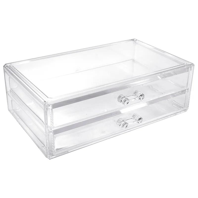 Sorbus Sorbus Stackable Clear Acrylic Makeup, Cosmetics, and Jewelry 2-Drawers Organizer