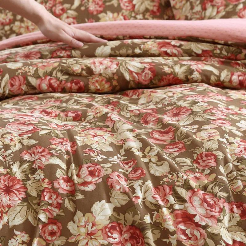 Laura Ashley Laura Ashley Bloomsbury Cotton Reversible Brown Comforter Set