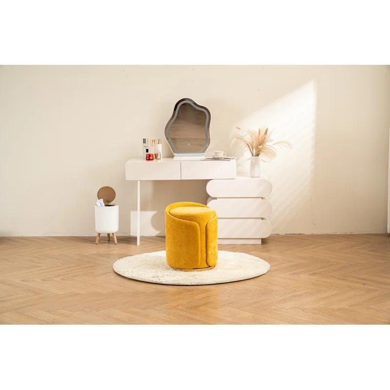 Mercer41 Juriana Metal Accent Stool Swivel Vanity Ottoman & Reviews | Wayfair