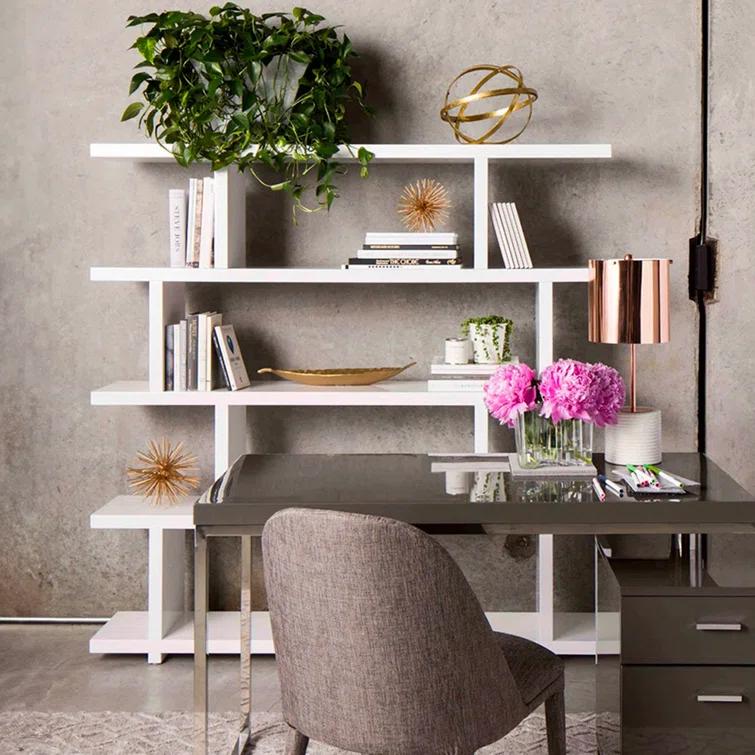 Modern Staggered Bookshelf (63")