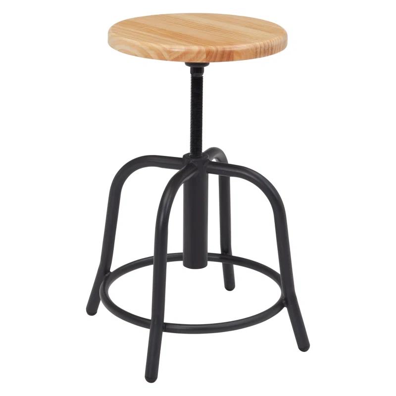 National Public Seating Adjustable Height Ergonomic Lab Stool with Footring