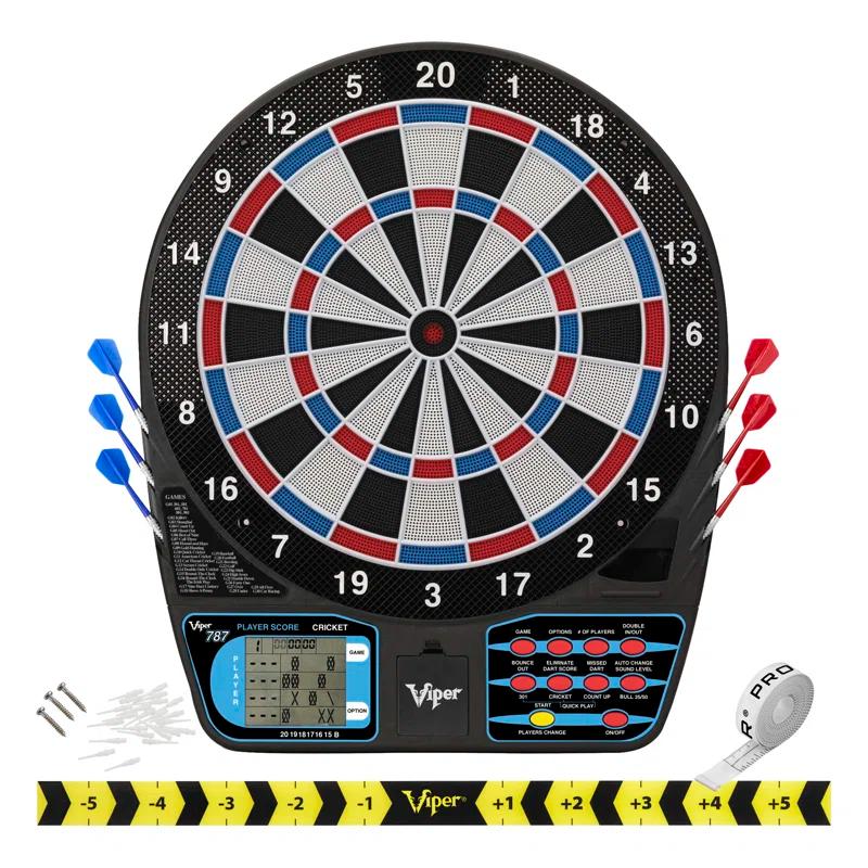 Viper Viper 787 Electronic Dartboard, Black Magic 18G & Silver Thunder 18G Soft Tip Darts
