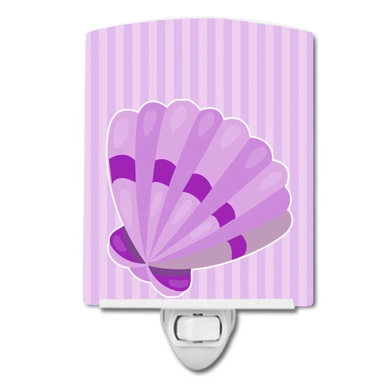 Caroline's Treasures Beach Scallop Shell Ceramic Night Light