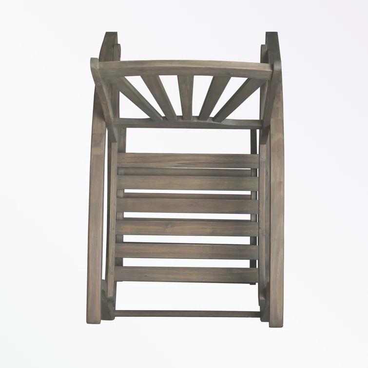 Highland Dunes Outdoor Cathleen Rocking  Solid Wood Chair