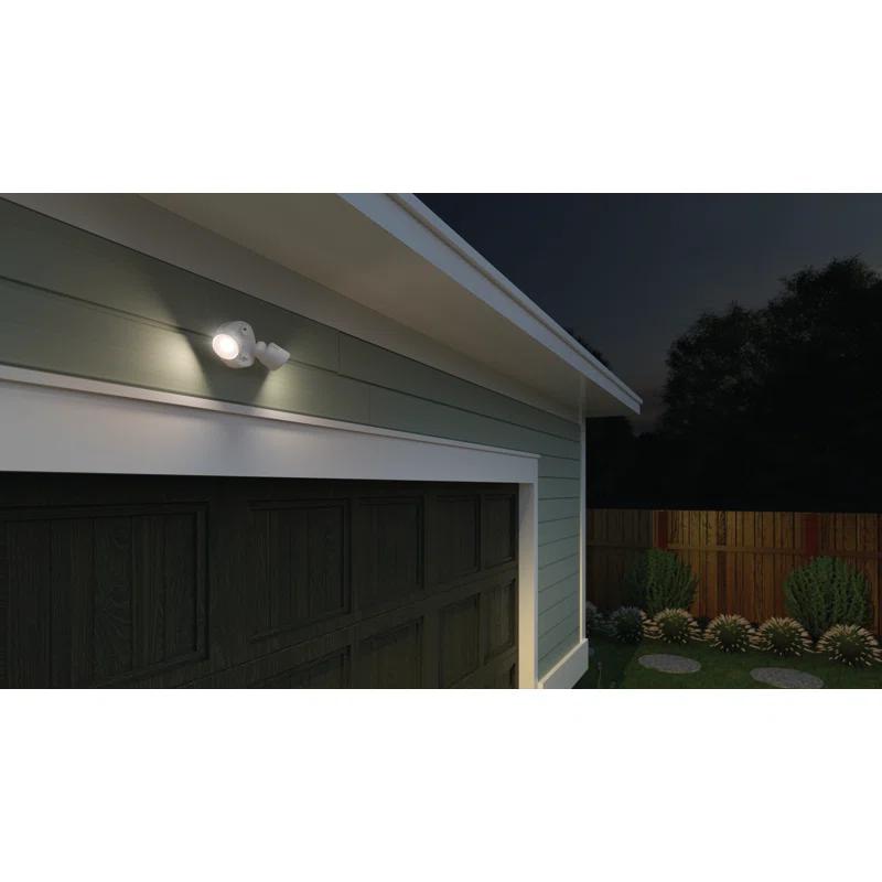 Lithonia Lighting 2 - Head Hardwired Dusk to Dawn Outdoor Security Flood Light with Motion Sensor