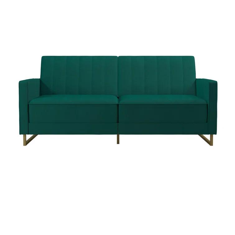 Novogratz Skylar Full / Double 77'' Velvet Tufted Convertible Sofa