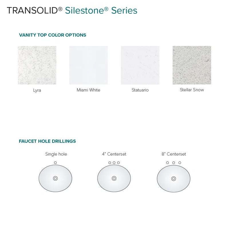 Transolid 49'' Quartz Single Bathroom Vanity Top with Sink
