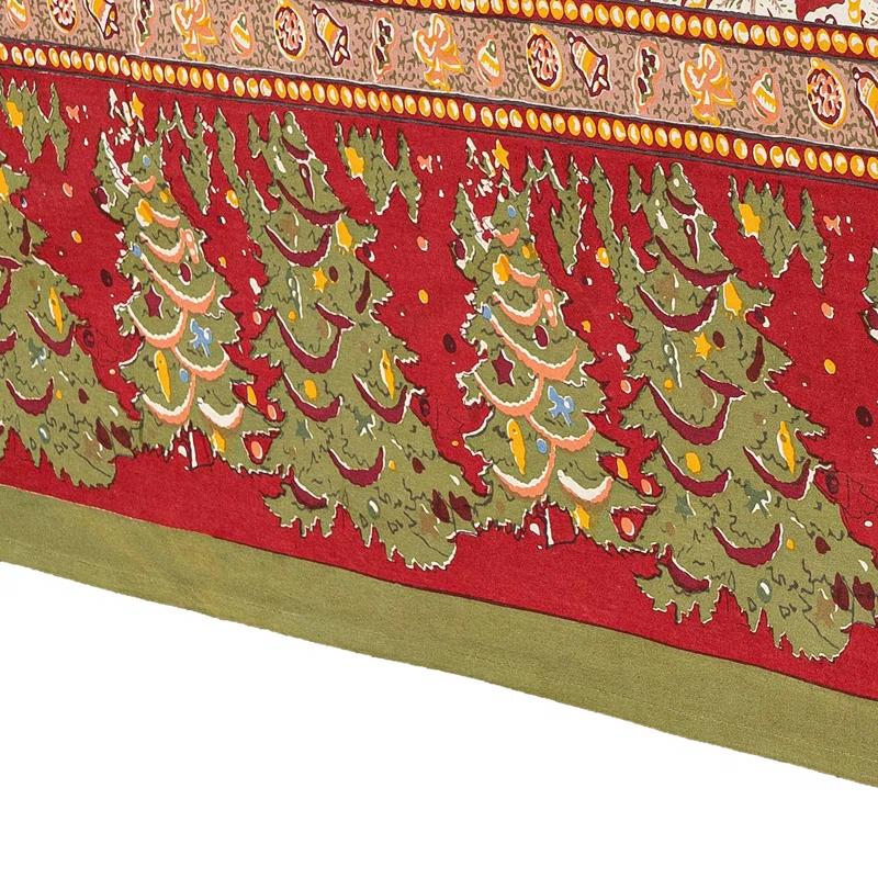 The Holiday Aisle® Liller Red/Green/Orange Tablecloth - Rectangular