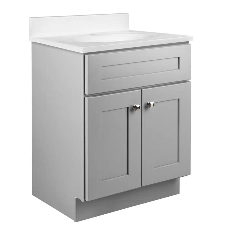 Design House Brookings 24 Inch Bathroom Vanity, Ready to Assemble, Solid Wood, Sherwin Williams – Design House, 587063