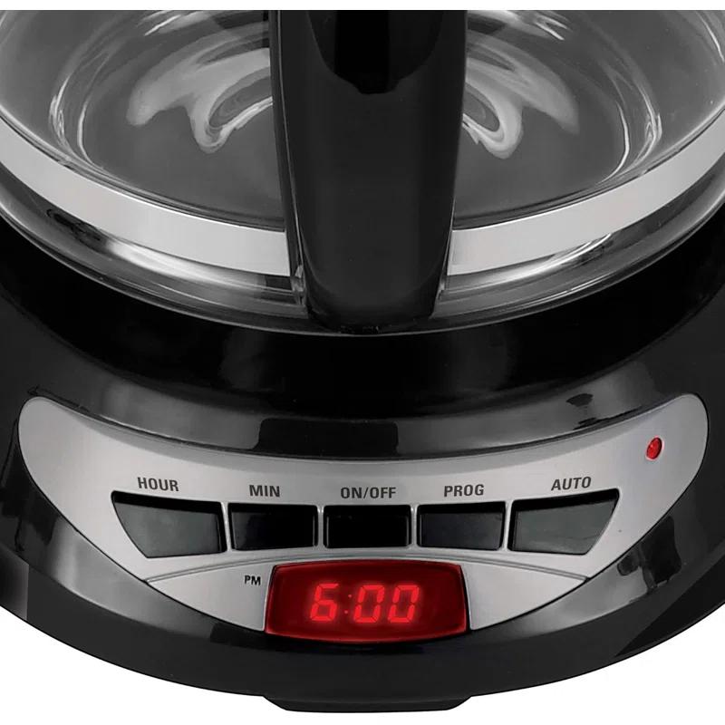 BLACK+DECKER DCM100B BLACK+DECKER 12-Cup Programmable Coffee Maker, DCM100B, Duralife Carafe, Easy-View Water Window, Removable Filter Basket