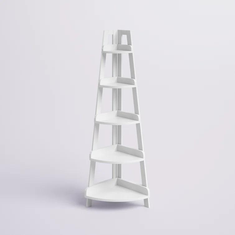 RiverRidge Home RiverRidge Amery 5-Tier Tall Corner Ladder Shelf Tower with Display Shelf and Corner Storage for Bathroom, Living Room, Office