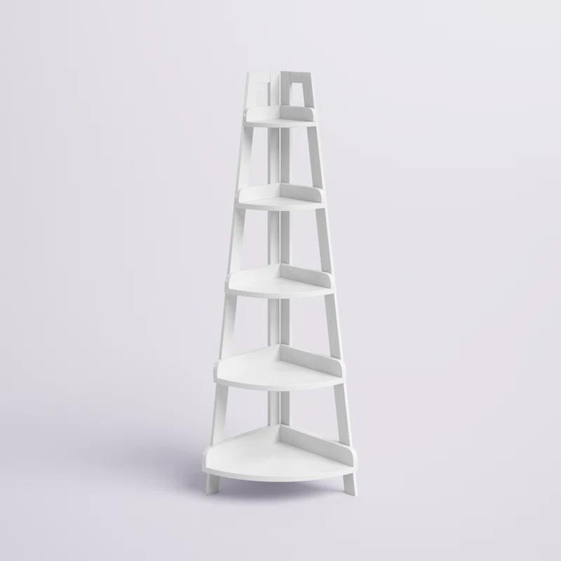RiverRidge Home RiverRidge Amery 5-Tier Tall Corner Ladder Shelf Tower with Display Shelf and Corner Storage for Bathroom, Living Room, Office