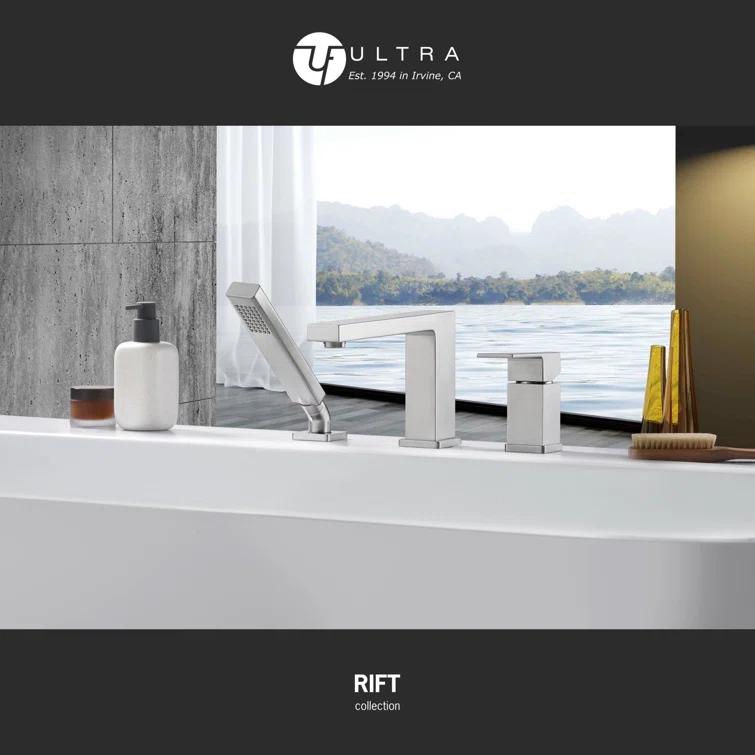 Ultra Faucets Rift 1 Handle Bathroom Roman Tub Faucet UF65843