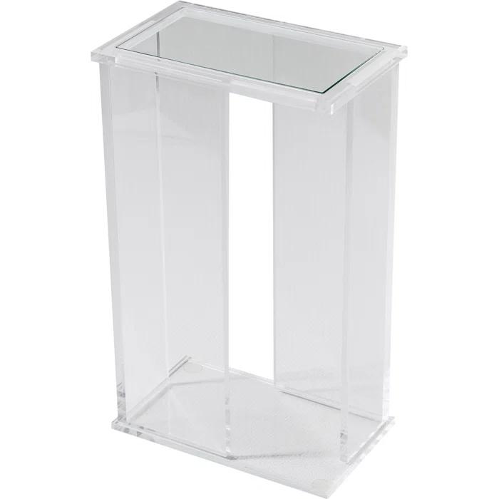 Interlude Mercer Glass Top End Table
