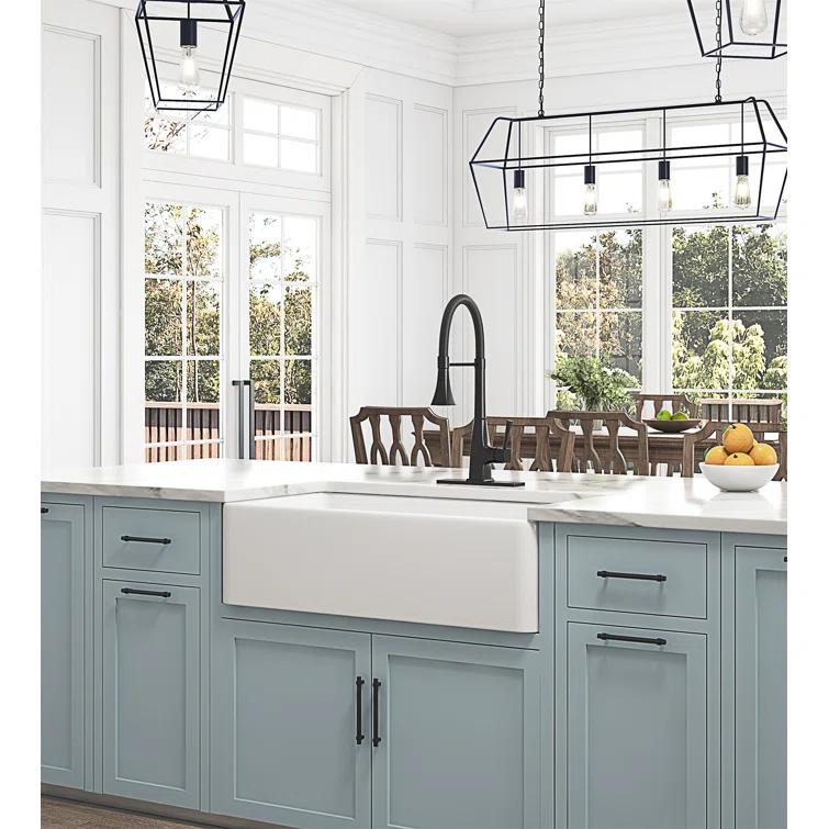 Ceballos 36'' L Farmhouse / Apron Single Bowl Ceramic Kitchen Sink LNNDAD-W928123625