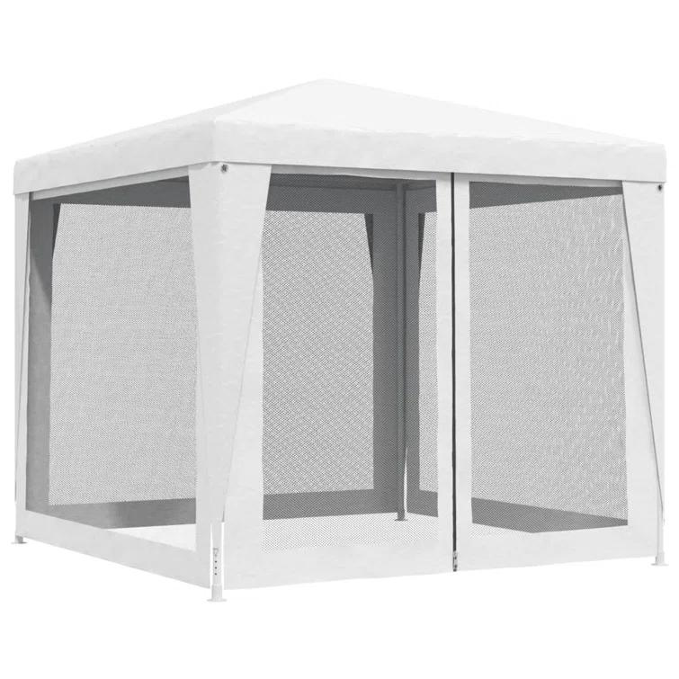 vidaXL Metal Party Tent with 4 Mesh Sidewalls