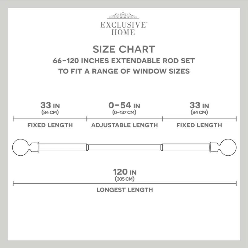 Amalgamated Textiles Exclusive Home Lancelot 1" Window Curtain Rod and Finial Set, Adjustable