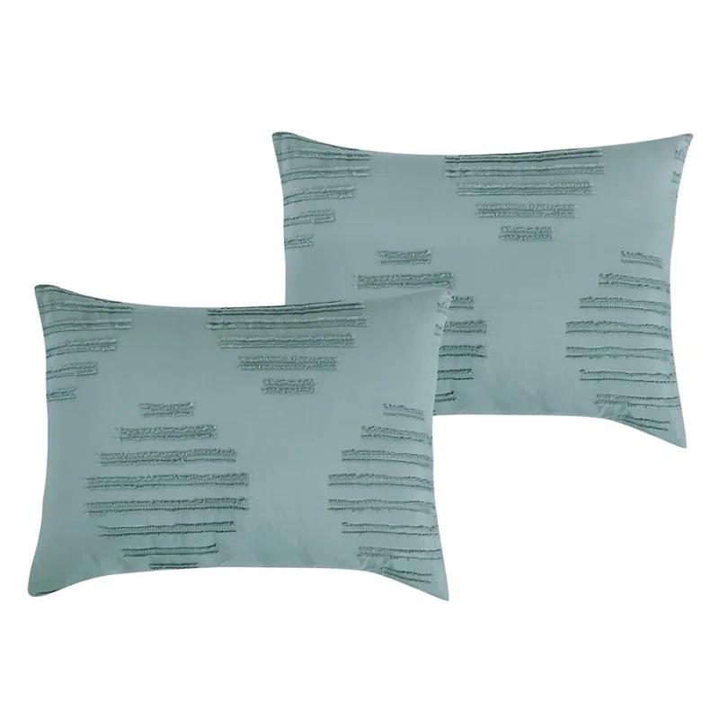 Home Mart Goods 7 Piece Teal Blue Geometric Bedding Comforter Set