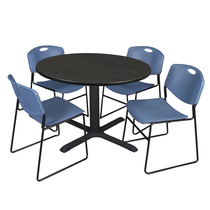 Regency Regency Cain Round Breakroom Table & 4 Zeng Stack Chairs
