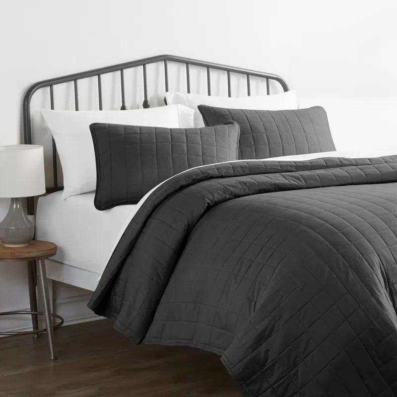 Simply Soft™ Double Brushed Microfiber Square Pattern Quilted Coverlet Set