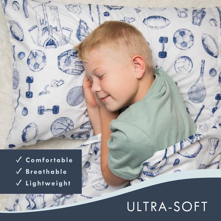 Where the Polka Dots Roam Sports Classic Collection Sports Kids Sports Bedsheets Set, Super Soft Baseball, Football, Soccer Themed Bedsheets