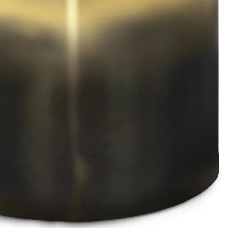 Simpli Home Curtis 16"W Metal Industrial End Table with Cylinder Design and Ombre Finish, Assembled