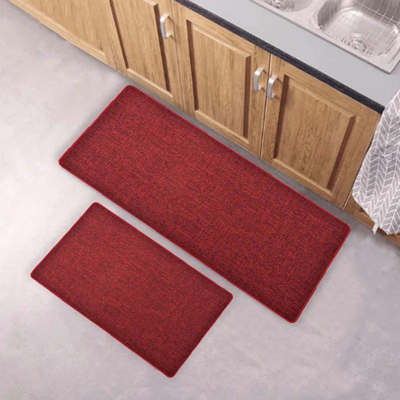 Evideco Multi-Size Woven-Effect Kitchen Runner Mats, Non-Slip, Low Profile, Universal Fit, 32"/47"L x 18"W