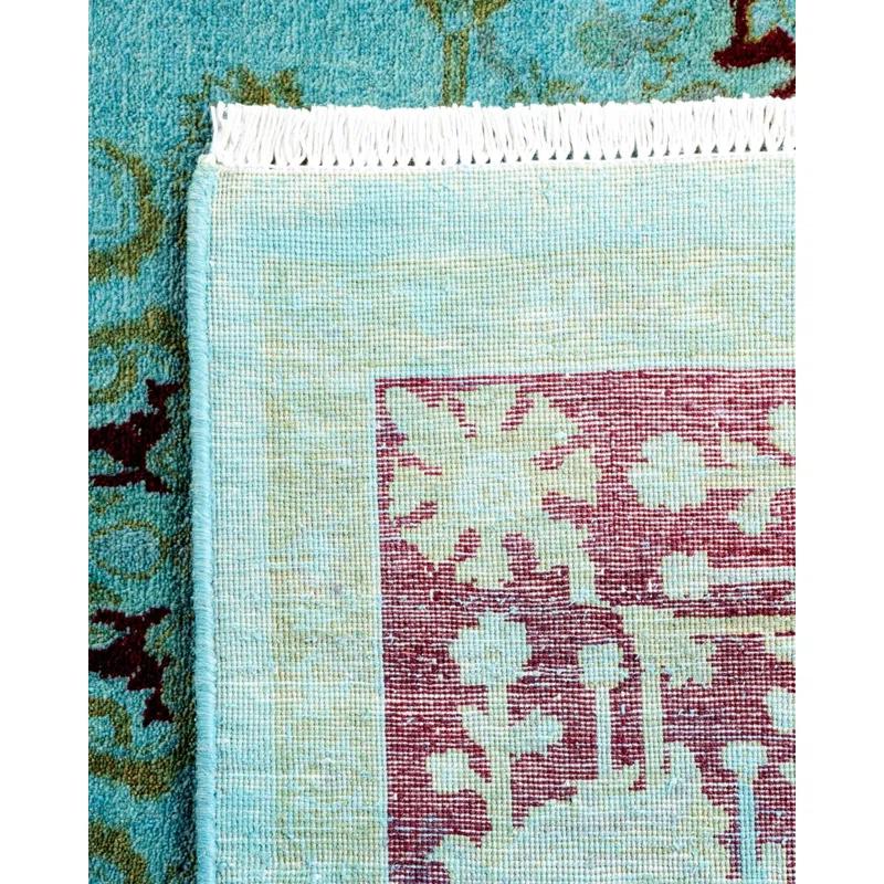 Isabelline Osbaldo One-of-a-Kind 4' 0" X 6' 4" New Age Wool Area Rug Blue