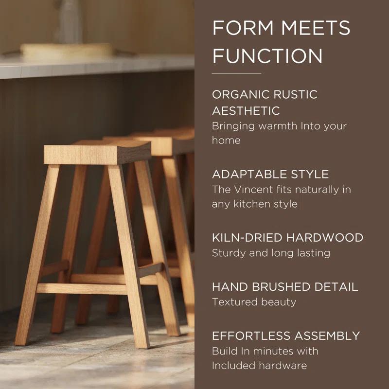 Maven Lane Vincent Wooden Kitchen Bar Stool