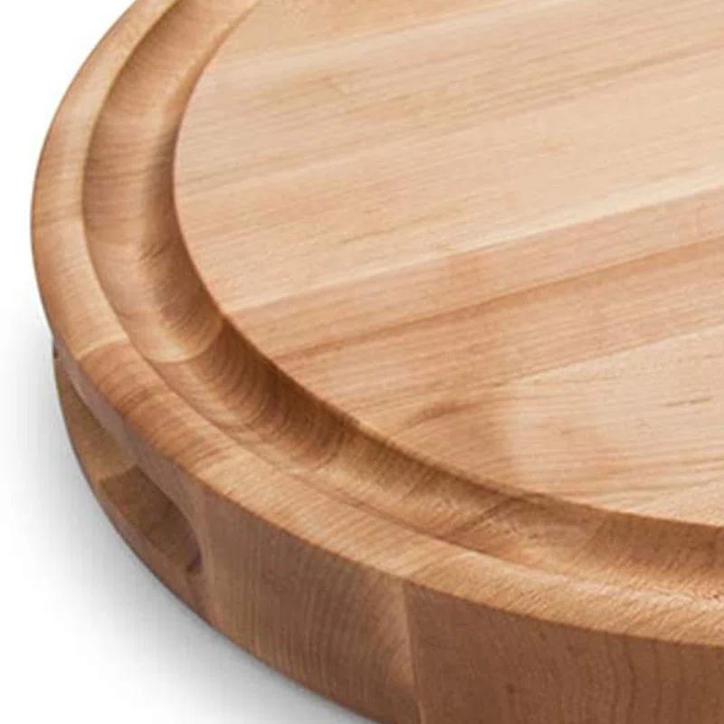 John Boos Chef's Collection Round Maple Cutting Board with Groove