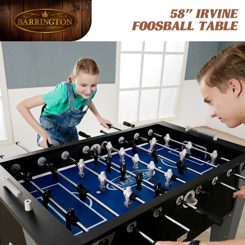 Barrington Billiards Company Barrington Billiards 58” Irvine Foosball Table, with Tabletop Sports Soccer Balls
